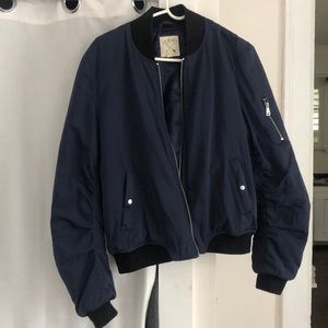 Blue bomber jacket